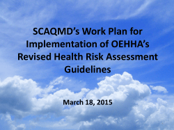 Outreach Presentation for Implementing OEHHA Guidelines