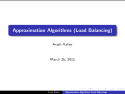 Approximation Algorithms (Load Balancing)