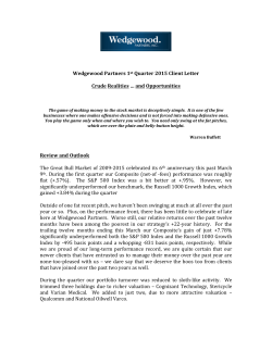 Wedgewood Partners First Quarter 2015 Client Letter