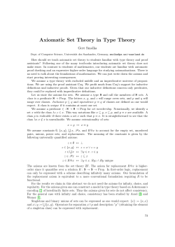 Axiomatic Set Theory in Type Theory