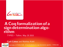 A Coq formalization of a sign determination algorithm