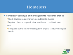 Overview of Homelessness for Families