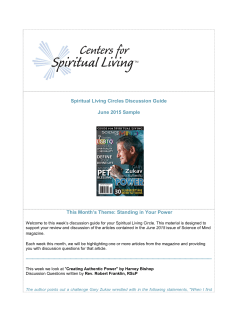 Spiritual Living Circles Discussion Guide June 2015 Sample This