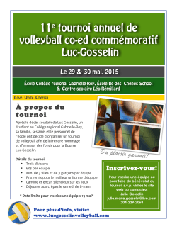 2015 Luc-Gosselin Tournament Poster