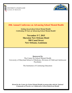 20th Annual Conference on Advancing School Mental Health