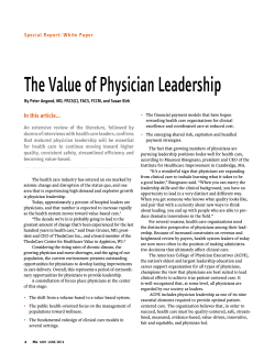 The Value of Physician Leadership