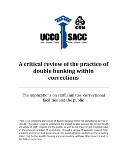 A critical review of the practice of double bunking within corrections