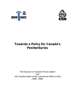 Towards a policy for Canada`s Penitentiaries pdf