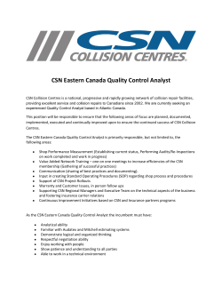 CSN Eastern Canada Quality Control Analyst