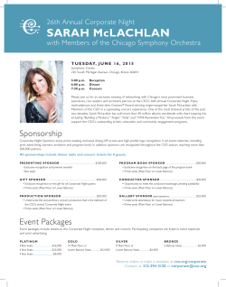 SARAH McLACHLAN - Chicago Symphony Orchestra