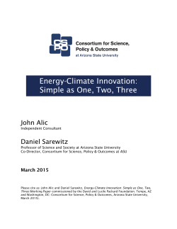 Energy-Climate Innovation - Consortium for Science, Policy