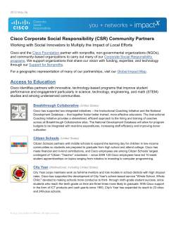 Cisco Corporate Social Responsibility (CSR
