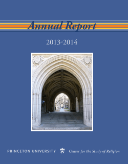 Annual Report 2013 - Center for the Study of Religion