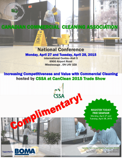 National Conference CANADIAN COMMERCIAL CLEANING