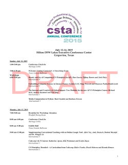 the Draft Agenda - CSTA