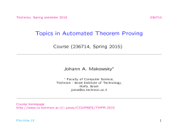 Topics in Automated Theorem Proving