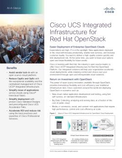 Cisco UCS Integrated Infrastructure for Red Hat OpenStack
