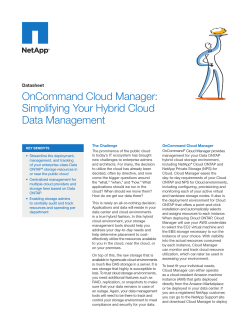NetApp Datasheet - OnCommand Cloud Manager