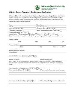 Webster-Barnes Emergency Student Loan Application