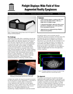 Pinlight Displays: Wide Field of View Augmented Reality Eyeglasses