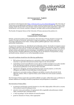 Job Announcement - Â§ 98 Professors