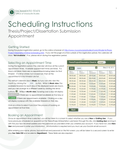 Appointment Scheduling Instructions