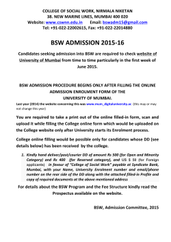 BSW ADMISSION 2015-â16