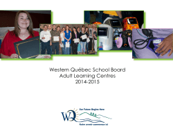 Western QuÃ©bec School Board Adult Learning Centres 2014-2015