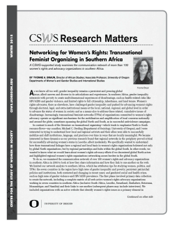Winter 2015 CSWS Research Matters