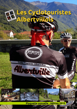 Plaquette 2015 - Les Cyclotouristes Albertvillois
