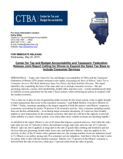 Press Release: Expanding the Base of Illinois` Sales Tax to