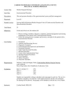 Gastrointestinal Disorders Course Outline