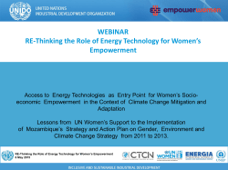 Access to Energy Technologies as Entry Point for Women`s Socio