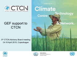 8.3 GEF support to CTCN - Climate Technology Centre & Network