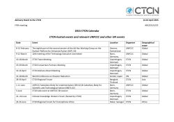 2015 CTCN Calendar CTCN-hosted events and relevant UNFCCC
