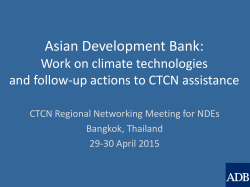 Asian Development Bank: - Climate Technology Centre & Network