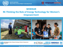 WEBINAR RE-Thinking the Role of Energy Technology for Women`s