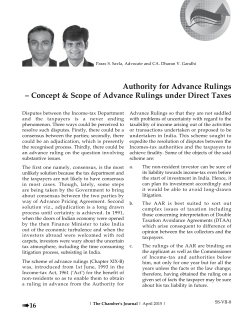 Authority for Advance Rulings - The Chamber of Tax Consultants