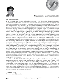 Chairman`s Communication - The Chamber of Tax Consultants