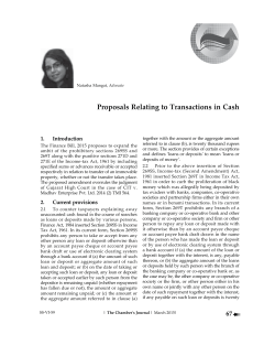 Proposals Relating to Transactions in Cash