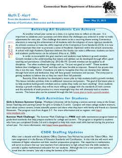 Math E-Alert May 2015 - Connecticut Core Standards