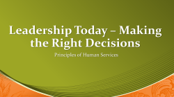 Leadership Today - Making the Right Decisions PPT