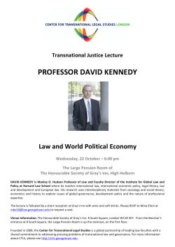 David Kennedy - Center for Transnational Legal Studies