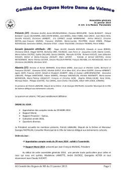 AG ComitÃ© des Orgues de ND du 31 janvier 2015 Page 1