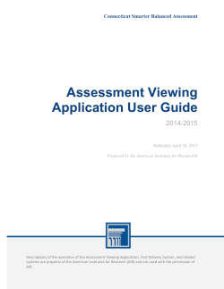 AVA User Guide - CSDE Smarter Balanced Assessment Portal