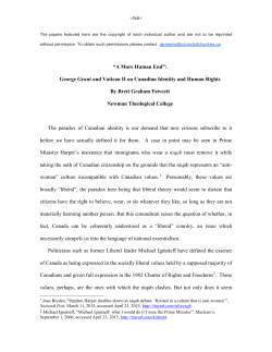 Brett Fawcett Human Rights Paper - Canadian Theological Students