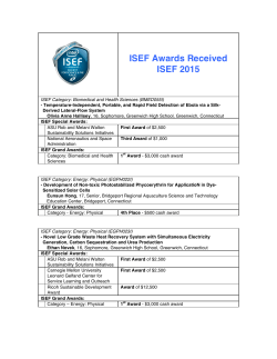 2015 ISEF Grand Awards from CSEF