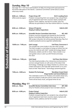 Schedule of E ven ts - Connecticut Science & Engineering Fair