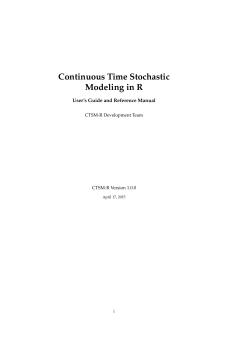 Continuous Time Stochastic Modeling in R - CTSM-R