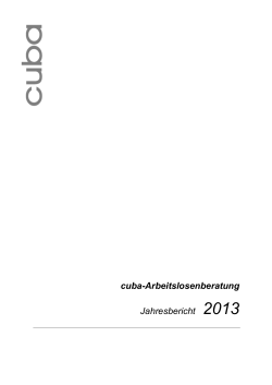 cuba-Arbeitslosenberatung, Jahresbericht 2013